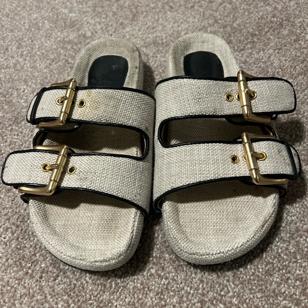 J CREW Sandals with Gold Accents